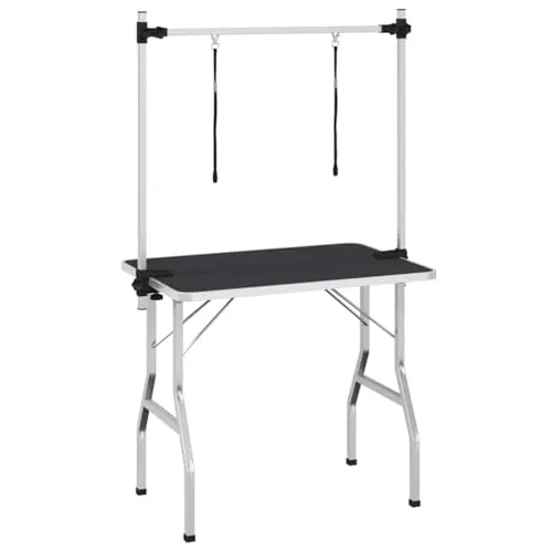 vidaXL Trimmtisch mit 2 Schlingen für Hunde und Katzen - Klappbarer Schertisch für Hunde und Katzen, ideal für den Heimgebrauch oder Profis. Rutschsichere Oberfläche und höhenverstellbare Halterung sorgen für Sicherheit und Komfort beim Grooming.