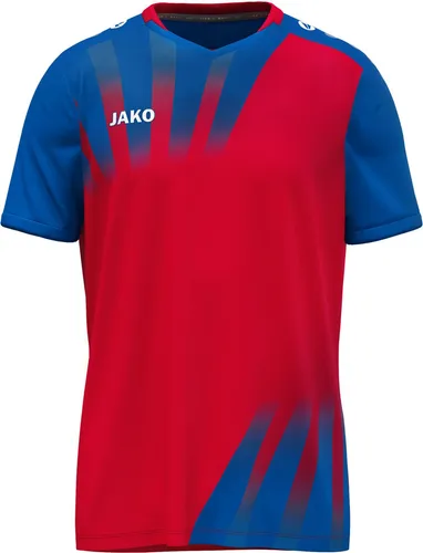 JAKO Unisex Trikot Vintage, Kurzarm, rot/royal, S - Retro Fußballtrikot für Herren & Damen aus 100% recyceltem Polyester, mit Keep Dry Funktion für optimalen Feuchtigkeitstransport und hervorragender Belüftung.