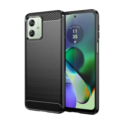 betterfon Hülle für Motorola Moto G54 Handyhülle Carbon Outdoor Handy Tasche für Motorola Moto G54 in Schwarz