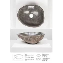 wohnfreuden Aufsatzwaschbecken Naturstein Waschbecken 30 cm oval (Kein Set), 101729_AaO20.154 grau 101729_AaO20.154 | 40 cm x 10 cm x 30 cm