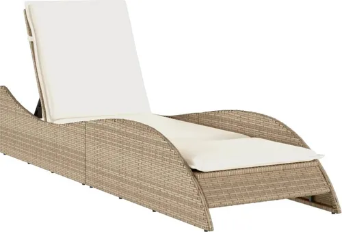vidaXL Sonnenliege Beige mit Auflage