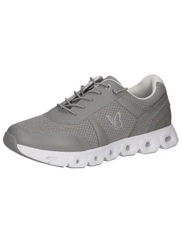 CAPRICE Damen Sneaker flach mit Schnürsenkeln Vegan, Grau (Grey Comb), 38 EU - Damen-Sneaker mit CLIMOTION Technologie für optimales Laufgefühl, 100% vegan und ideal für den Alltag – sportlich und komfortabel.