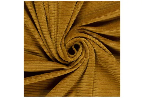 maDDma Stoff Velour Nicky breit gerippt uni ab 50 x 155cm Baumwolle Polyester Kord, 034 - senfgelb