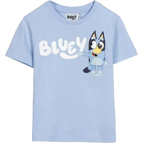 Bluey Kinder T-Shirt – Kurzarm, Single Jersey, Weiches & Atmungsaktives Material