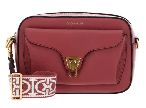 COCCINELLE Umhängetasche Beat Soft Ribb rot - Elegante Umhängetasche aus hochwertigem Rindsleder, mit abnehmbarem und verstellbarem Schulterriemen. Ideal für stilvolle Auftritte und vielseitig kombinierbar.