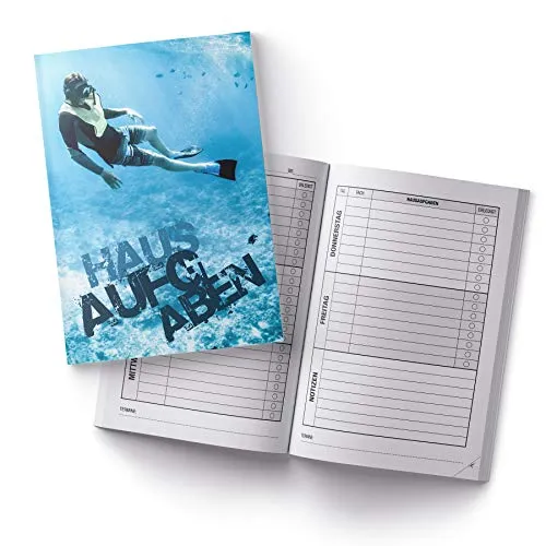 itenga Hausaufgabenheft Taucher DIN A5 96 Seiten Schulbedarf Meine Hausaufgaben für Gemeinschaftsschule Gymnasium