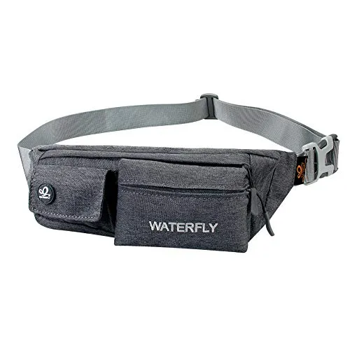 WATERFLY Bauchtasche Damen Herren Klein: Gürteltasche Hüfttasche Stylisch für Sport Joggen Hundetraining Laufen Running Reise Travel Hip Waist Bag Bum Fanny Pack