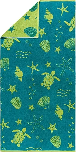 Erwin Müller Strandtuch Walk-Frottier smaragd-apfelgrün 90x180 cm - Frottiertuch in smaragd-apfelgrün, schnell trocknend und saugstark, ideal für Strand und Pool, aus 100% Baumwolle, gewicht von 420 g/m².