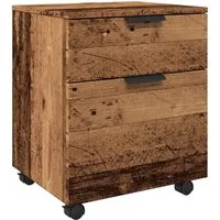 vidaXL Mobiler Aktenschrank mit Rollen aus Altholz 45x38x54 cm