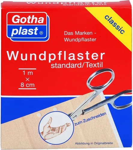 GOTHAPLAST Wundpflaster 8 cm x 1 m - 1 Stück - Pflaster für Wunden, besonders hautfreundlich und atmungsaktiv für optimalen Heilungsprozess.