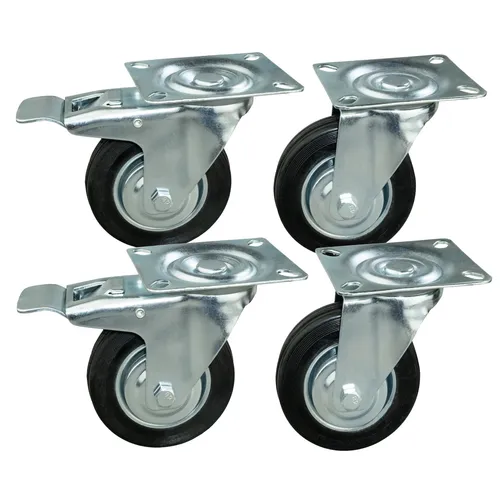 Stück Transportrollen mit Bremse Lenkrolle Transportrolle Möbelrolle 4