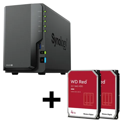 Synology DiskStation DS224+ mit 2x WD Red 4TB HDD von Synology
