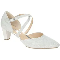 Gabor 01.363.61 Pumps silberfarben 35 EU - Pumps & High Heels in Größe 35, glänzendes Glitzerdesign und bequemer Blockabsatz für stilvolle Auftritte.