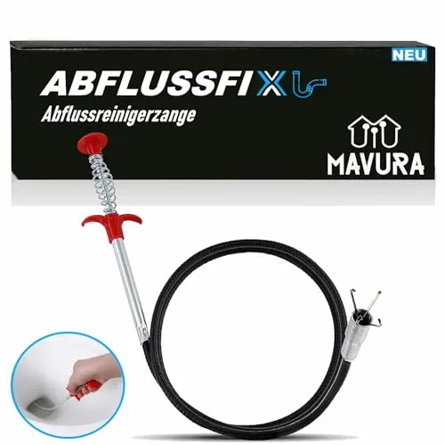 ABFLUSSFIX Abflussreiniger Abfluss Reiniger Haare Kralle, Rohrreinigungsspirale Rohrreinigungsgerät Zange, Spirale Abflussspirale Rohrreinigungswelle Rohrzange