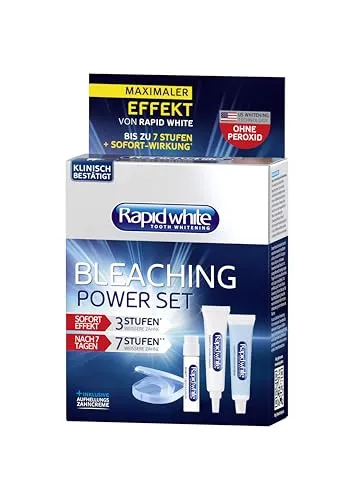 Rapid White Bleaching Power Set - Hautpflege für sofortige Zahnaufhellung ohne Wasserstoffperoxid, bis zu 7 Stufen heller – für strahlende Zähne im Do-it-yourself-Verfahren, bequem von Zuhause aus.