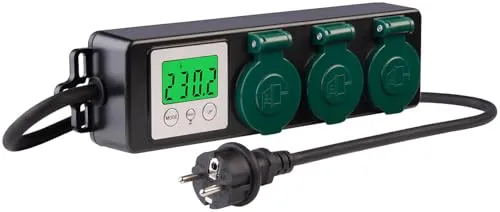 revolt Schutzkontaktsteckdosen: 3-fach-Outdoor-Steckdosenleiste & -Energiekostenmesser, 3.680 W, IP44 (Energiekostenmesser Steckdosen, witterungsbeständige Steckdosen, Verlängerungskabel)