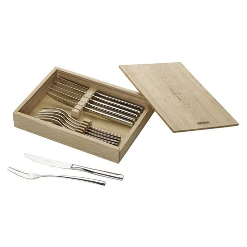 Villeroy und Boch Piemont Steakbesteck Set 12 TLG - Hochwertiges 12-teiliges Steakbesteck aus rostfreiem Edelstahl, ideal für Grillpartys und Pizza. Ergonomische Griffe und scharfe Wellenschliffklingen sorgen für müheloses Schneiden und Aufspießen.