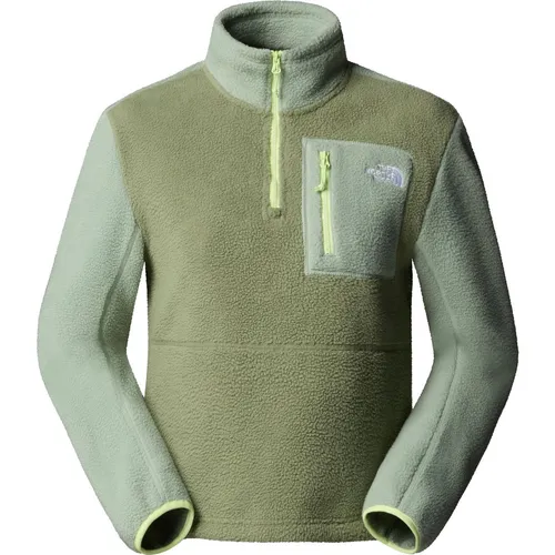 THE NORTH FACE Damen Pullover W YUMIORI 1/4 ZIP - Shirts & Tops: Kuschelige Fleecejacke mit 1/4-Reißverschluss, ideal für Wanderungen und Outdoor-Aktivitäten, mit praktischer RV-Brusttasche für Handy und Snacks.