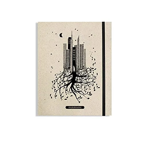 Produktbild Matabooks, nachhaltige und vegane Notizbücher A5 aus Graspapier, Swiss Brochure, 144 blanko Seiten, Natur, Handmade, Made in Germany (Luna)