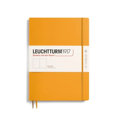 LEUCHTTURM1917 Notizbuch Master Slim A4+, Rising Sun - Personal Organizer mit 123 nummerierten Seiten, ideal für kreative Gedanken und Organisation. Hochwertige Fadenheftung und praktische Extras wie Lesezeichen und Inhaltsverzeichnis sorgen für optimale Übersicht.