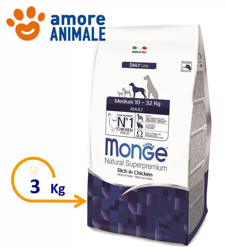 Monge Hund Adult Medium Huhn 3 Kg