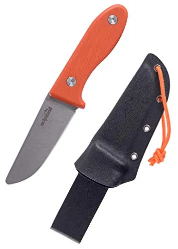 SCHNITZEL UNU, Kindermesser Schnitzmesser und Outdoormesser für Kinder, scharf mit Kydex Scheide und Gürtelhalterung, div Farben (Orange)