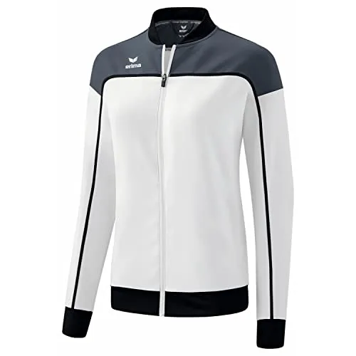 Erima Change Präsentationsjacke Damen Weiß 42 - Sportjacken aus leichtem, elastischem Funktionsmaterial für optimale Bewegungsfreiheit. Taillierter Schnitt und verdeckte Reißverschlusstaschen sorgen für Stil und Funktionalität beim Wettkampf.