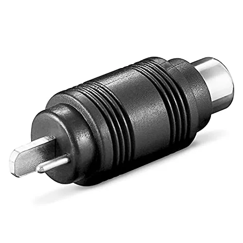 DIN Lautsprecherstecker auf Cinch-Buchse | Gerade | Boxen Audio Adapter Kabelanschluss Lautsprecher Chinch Buchse Kupplung | Schwarz | 1 Stück…