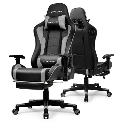 GTPLAYER Gaming-Stuhl mit Taschenfeder-Lendenstütze - Ergonomischer Gaming-Stuhl für maximalen Komfort. Mit atmungsaktivem Bezug und höhenverstellbarem Lendenkissen für individuelle Anpassung. Ideal für lange Gaming-Sessions und Büroarbeiten.