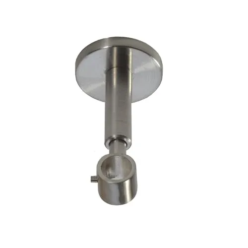 BASIT Deckenträger Gardinenstange 1-läufig Edelstahl Look I Gardinenstangen Träger 16mm Deckenbefestigung I Gardinenstangen Halterung Vorhangstange D11