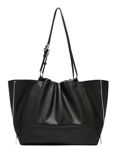 Liebeskind Lou 2 3D Leather L Shopper schwarz - Umhängetaschen aus hochwertigem genarbtem Rindsleder, ideal für stilbewusste Frauen, die Funktionalität und Eleganz schätzen.