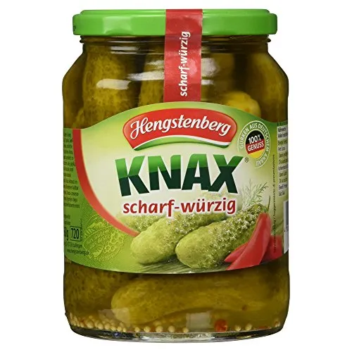 Hengstenberg Knax Gewürzgurken schwarf-würzig, 360 g