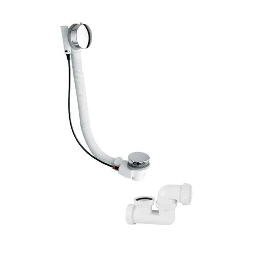 Ab-/Überlaufgarnitur Chrom 90 cm - Hochwertige Ab-/Überlaufgarnitur aus langlebigem Kunststoff und Messing, ideal für zuverlässige Abflusslösungen in Ihrem Badezimmer.