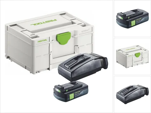 Festool Energie Set 1x BP 18 Li 3,0 C Akku 18 V 3,0 Ah Li-Ion + TCL 6 Ladegerät - Elektrowerkzeug-Akkus mit hoher Akkukapazität von 3 Ah und schneller Ladezeit, perfekt für professionelle Handwerker und DIY-Enthusiasten.