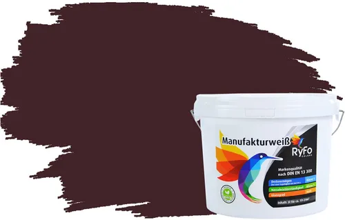 RyFo Colors Wand- und Deckenfarbe Manufakturweiß Rottöne, 1 L - Hochwertige Dispersionsfarbe in stilvollen Rottönen, ideal für Wohnräume. Ergiebigkeit von ca. 8 m² pro Liter, optimal für ein angenehmes Raumklima und einfache Verarbeitung.