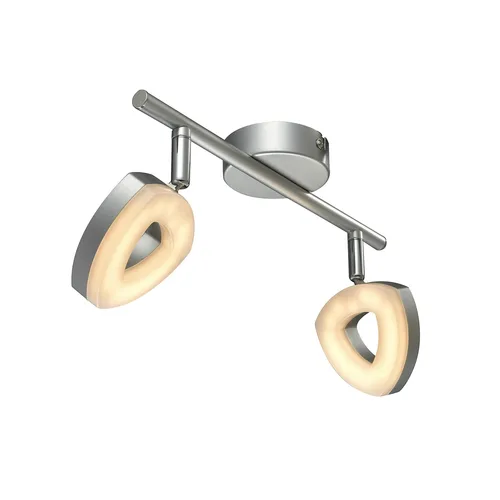 ESTO 762017-2 LED Deckenleuchte mit Spots - Moderne 2-flammige Spotleuchte aus lackiertem Metall und Acryl, ideal für Wohnzimmer und Küche, sorgt für warmweißes Licht (3000K) mit 700lm für eine angenehme Atmosphäre.