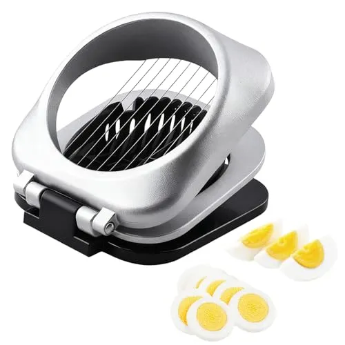 ORAGKE Premium Eierschneider Edelstahl, 2 in 1 Eierschneider Spülmaschinenfest, Profi Schneider für Eier, Mozzarella, Pilze, Tomaten, Erdbeeren, Weichobst, Eierharfe, Eierteiler, Egg Slicer