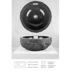 wohnfreuden Aufsatzwaschbecken Erosi Andesit Waschbecken 40 cm anthrazit (Kein Set), 125875_MBaS5.147 grau 125875_MBaS5.147 | 41 cm x 16 cm x 41 cm