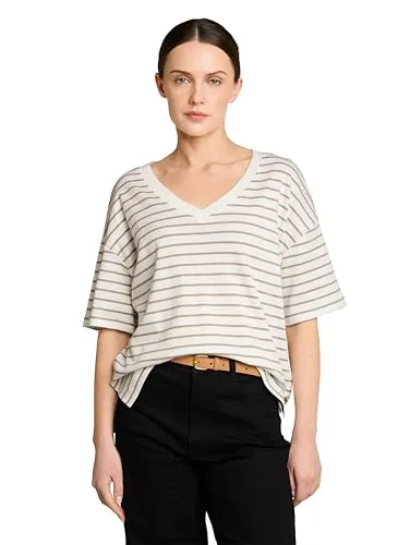 Oversized T-Shirt mit V-Ausschnitt