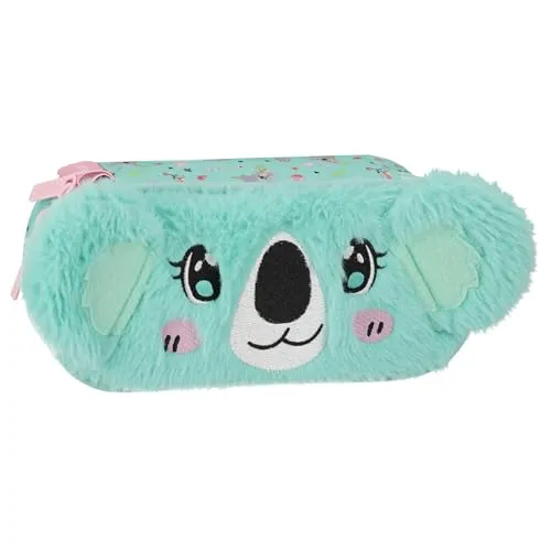 sarcia.eu Koala Plüsch Schulmäppchen, Beutel für Mädchen, mit Reißverschluss, Türkis 5x22x10cm (Koala Plüsch)