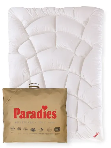 Paradies Kunstfaserbettdecke Runa Bio - Bettdecken aus 100% Bio-Baumwolle, extra voluminöse Ganzjahresbettdecke für Allergiker, nachhaltig und schadstoffgeprüft für erholsamen Schlaf.