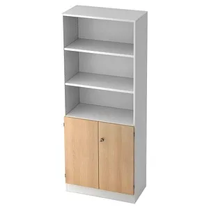 Hammerbacher Kombischrank Solid 6770 - Büromöbel mit abschließbaren Türen, aus hochwertigem E1-Qualitäts-Spanplatte, ideal zur sicheren Aufbewahrung von Dokumenten, Maße: 80x200x42 cm.