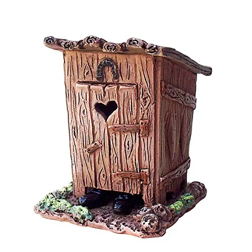 Dekohelden24 Keramik-Räucherhaus - Stilles Örtchen - Nussknacker - Handgefertigtes, lebensechtes Keramik-Räucherhaus für stimmungsvolle Dekoration, ideal für drinnen und draußen, auch außerhalb der Weihnachtszeit.