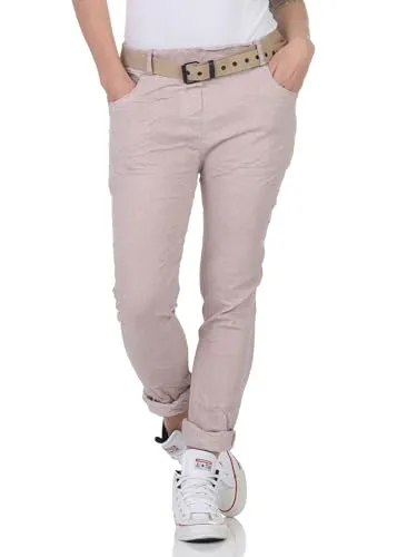 simaranda Damen Jogginghose im Vintage Look Sweatpants für Freizeit Sport und Fitness 21306 (DE/NL/SE/PL, Numerisch, 34, 38, Regular, Regular, Altrosa)