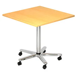 Hammerbacher Säulenhubtisch 80x80cm Buche/Chrom von Hammerbacher