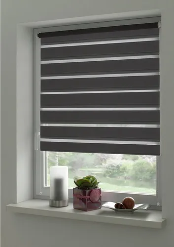 Deco Company Duo Klemmrollo – Doppelrollo für Fenster ohne Bohren - Seitenzug- & Springrollos, einfache Montage ohne Bohren mit segmentweise gewebtem Stoff für individuelle Lichtdosierung.