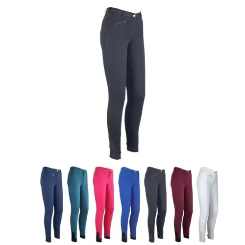 RL24 - Kinder-Reithose Flex Basicline | Reiterhose für Mädchen & Jungen | Silikon-Vollbesatzreithose | hautfreundlich, atmungsaktiv & elastisch | Reitleggings in Schwarz in Größe 146