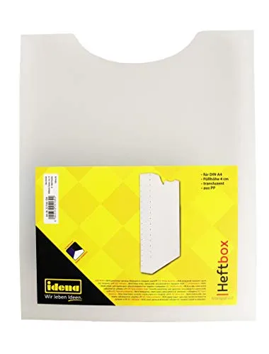 Idena 225164 - Heftbox für DIN A4, Hochformat, aus PP, Füllhöhe 4 cm, transparent, 1 Stück