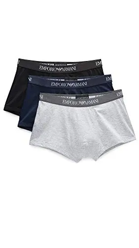 Emporio Armani Herren 3-Pack Boxer Pure Cotton Retroshorts - Retroshorts für Herren mit klassischem Emporio Armani Logo-Bund, aus 100% weicher Baumwolle, ideal für täglichen Komfort.