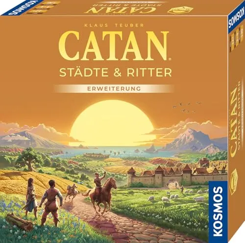 CATAN - Städte & Ritter Erweiterung - Gesellschaftsspiel für 3-4 Spieler ab 12 Jahren, erweitert das Grundspiel mit strategischen Elementen und spannenden Abenteuern gegen Barbaren.